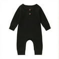 thumbnail image 1 of HUANBAI Toddler Infant Winter Long Sleeve Boys Girls Ribbed Solid Color Jumpsuit Outwear For Babys Clothes Newborn Girl Clothes, 1 of 3