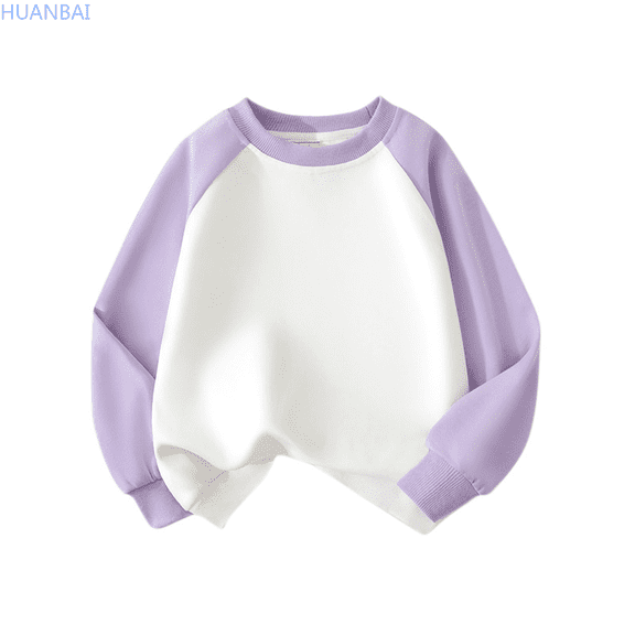 HUANBAI Toddler Kids Baby Boys Girls Color Block Splice Basic Crewneck Pullover Sweatshirt Children's Hoodie Coat Tops Casual Hooded Sweatshirt 120