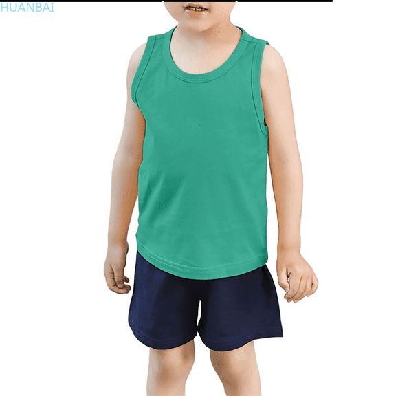 HUANBAI Toddler Kids Baby Boys Girls Solid Tank Tops T Shirts Undershirts Summer Sleeveless Vest Cute Top Tees 2-3 Years