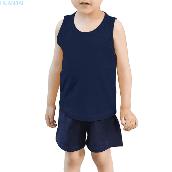 HUANBAI Toddler Kids Baby Boys Girls Solid Tank Tops T Shirts Undershirts Summer Sleeveless Vest Girls Shirts 3-4 Years