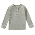 thumbnail image 1 of HUANBAI Toddler Kids Baby Girls Boys Long Sleeve Ribbed T Shirt Tops 6-7 Years, 1 of 2