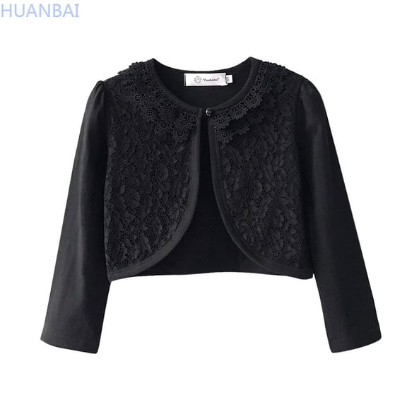 HUANBAI Toddler Kids Baby Little Girls Lace Princess Bolero Cardigan Shrug Tops Clothes Girls Summer Tops 7-8 Years