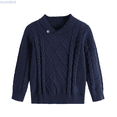 thumbnail image 1 of HUANBAI Winter Girls Sweaters British Style Solid Color Warm Knitted Pullover Soft Casual For Toddler And Kids Crewneck Long Sleeve Sweater 4Y, 1 of 5