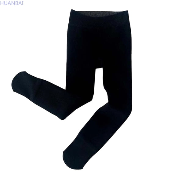 HUANBAI Winter Thermal Tights For Girls Soft Warm Lined Full Length Leggings With Soles For Cold Weather Indoor Outdoor Play Cargo Loose Pants 8-12 Years