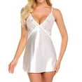 thumbnail image 1 of HUANBAI Women's Pajamas Underwear Female Imitation Silk Nightdress Suit Cute Ladies Home Clothes Women's Nightgown, 1 of 4