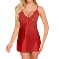 thumbnail image 1 of HUANBAI Women's Pajamas Underwear Female Imitation Silk Nightdress Suit Cute Ladies Home Clothes Women's Nightgown, 1 of 4