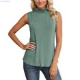 thumbnail image 1 of HUANBAI Women‘s Ribbed High Neck Sleeveless Tank Top Stretch Soft Comfort Fit Wear Solid Color Basic Shirt Basic Sleeveless Tank Tops, 1 of 5