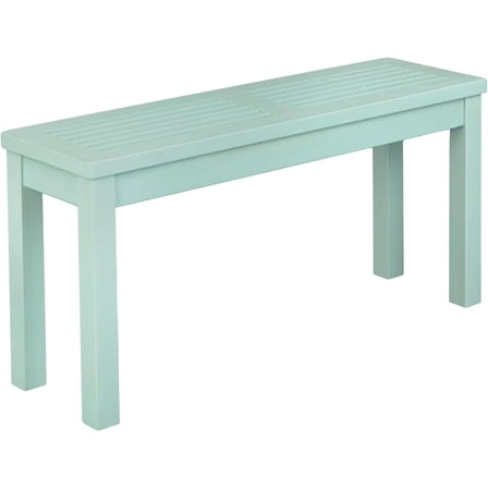 HUANG 40" Backless Wooden Garden Bench, Mint Green
