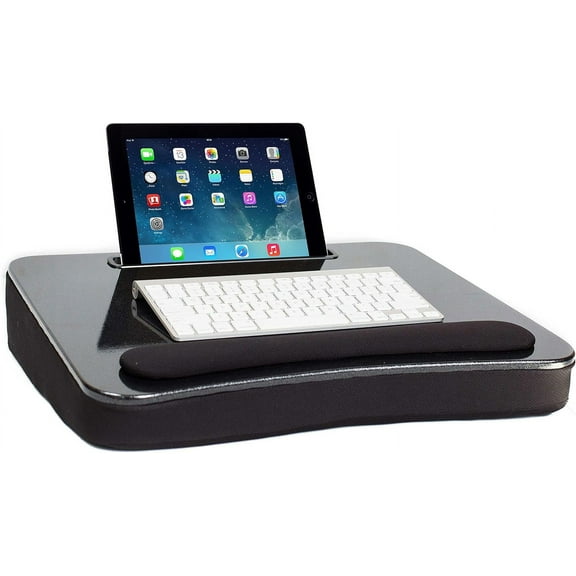 HUANG All Purpose Lap Desk with Tablet Slot, Supports 17" Laptops, Black Sparkle Top