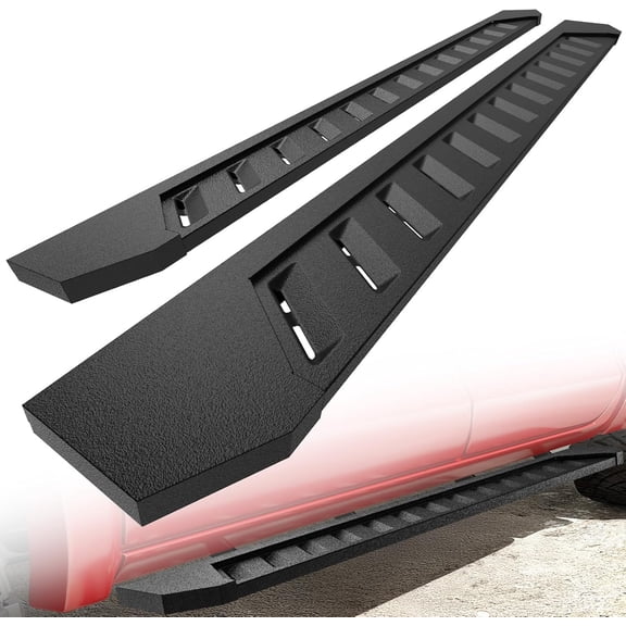 HUANG Clutch Running Boards for 2019-2026 Chevy Silverado/GMC Sierra 1500 & 2020-2026 HD Crew Cab | 7 Inch Wide Texture Black