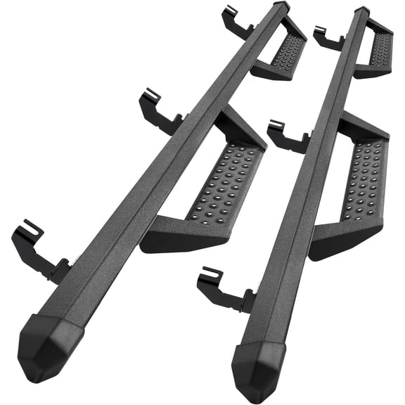 HUANG Drop Down Running Boards for 2018-2026 Jeep Wrangler JL 4-Door | Dual-Stage Textured Black Powder Coated