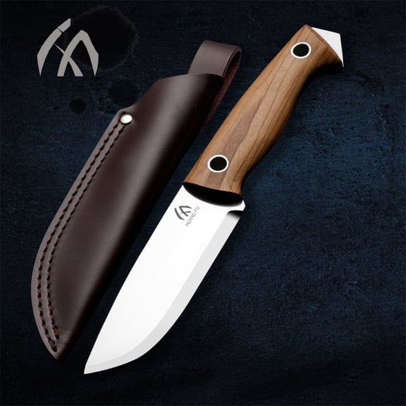 HUANG FU Fixed Blade Tactical Knives, with Leather Sheath