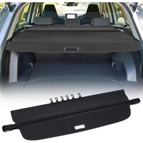 HUANG Retractable Cargo Cover for 2006-2012 Toyota RAV4, Anti-Theft Security Shade, Black