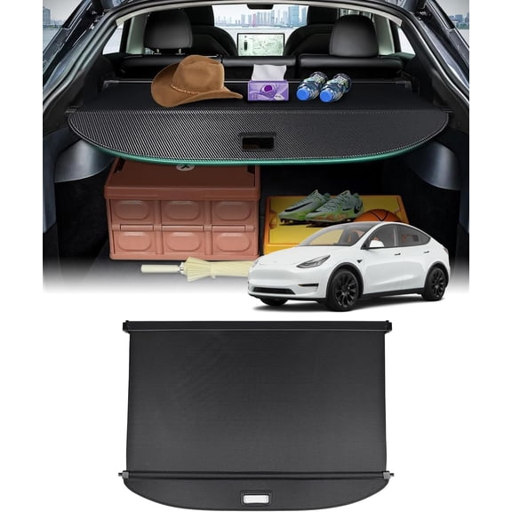 HUANG Retractable Trunk Cover for 2020-2021 Tesla Model Y (Excludes 7-Seater), Black