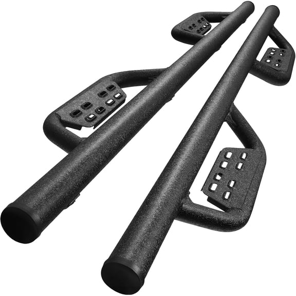 HUANG Running Boards for 2009-2014 Ford F-150 Super Cab | Black Carbon Steel Side Steps