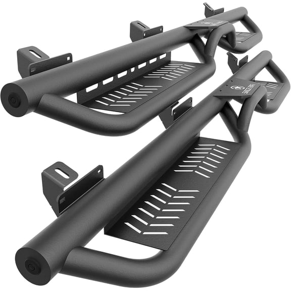 HUANG Running Boards for 2021-2026 Ford Bronco 4-Door | Black Heavy-Duty Steel Nerf Bars