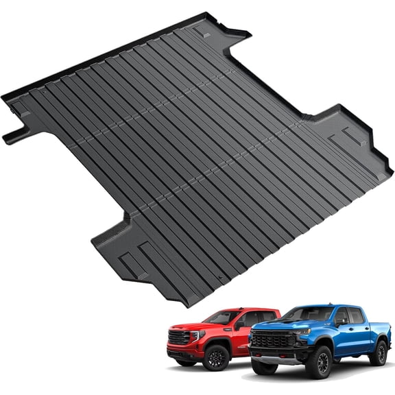 HUANG Truck Bed Mat for 2019-2026 Chevy Silverado 1500 & Sierra 1500 (5.8FT Bed), TPE All-Weather Liner