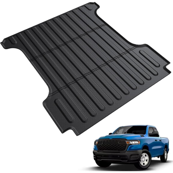 HUANG Truck Bed Mat for 2019-2026 Dodge Ram 1500 Short Bed (5.7FT), TPE All-Weather Liner