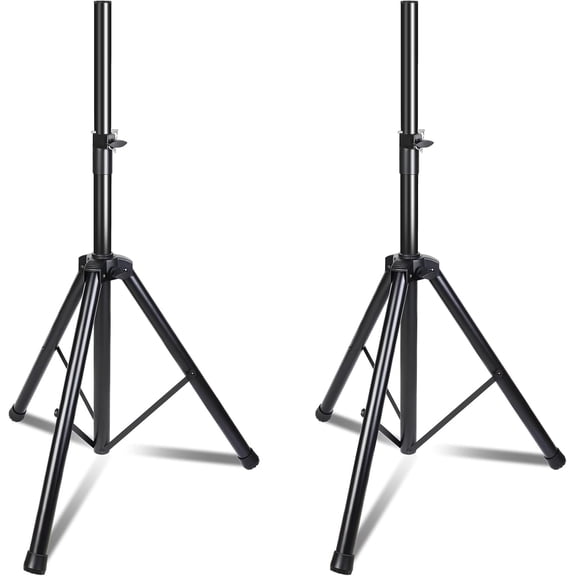 HUANG Universal Tripod Speaker Stands Pair, Height Adjustable 35-60 Inch, Heavy Duty with 35mm Insert for Stage & PA Use