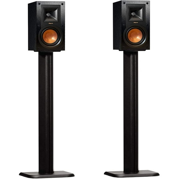 HUANG Vibration-Absorbing Floor Speaker Stands, MDF Design with Sound Isolation Pads & Carpet Spikes, Compatible with Klipsch, Polk, JBL Bookshelf Speakers