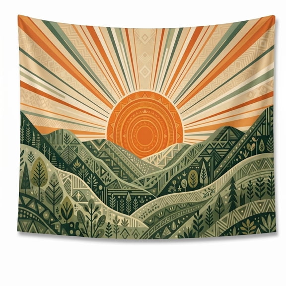 XaaKee Large Tapestry, Geometric Dawn Decorative Mural Room Tapestry, High-Quality Polyester Tapestry Wall Hanging For Dorm, 60x40Inch