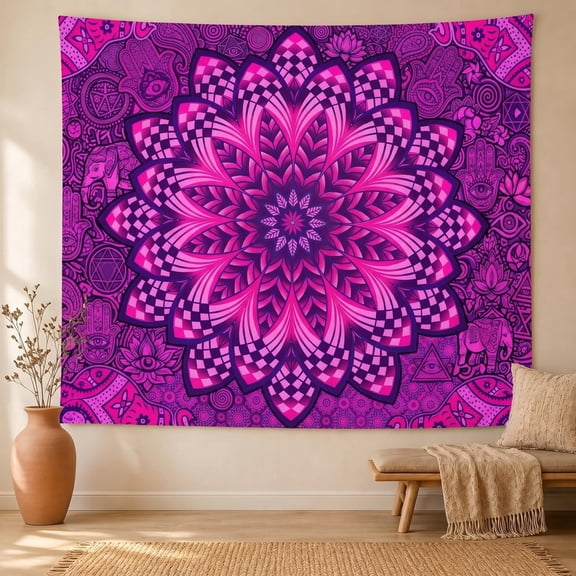 XaaKee Large Tapestry, Spiritual Mandala Room Tapestry, High-Quality Polyester Tapestry Wall Hanging For Entryway, 60x40Inch