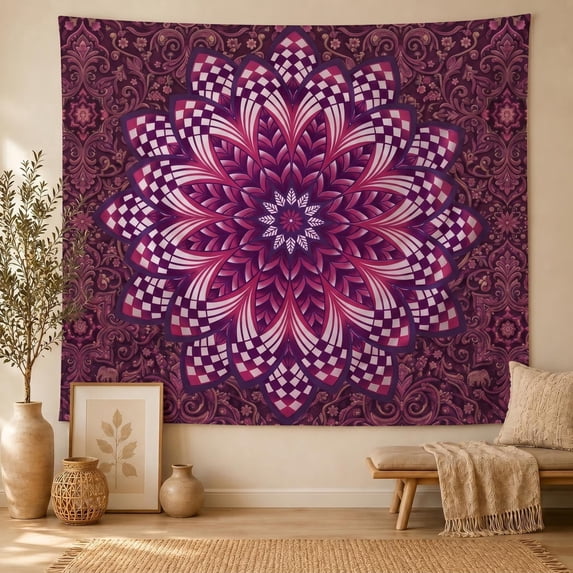 XaaKee Tapestry For Bedroom, Psychedelic Decor Plum Tapestry, High-Quality Polyester Wall Tapestry Art Decor 60x40Inch