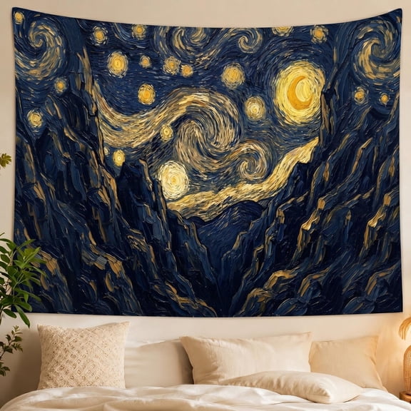 XaaKee Tapestry Wall Hanging, Post-Impressionism Deep Gorge Large Tapestry, High-Quality Polyester Room Tapestry For Bedroom Living Room, 60x40Inch