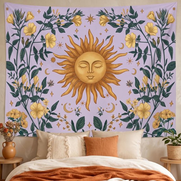 XaaKee Tapestry Wall Hanging, Twilight Sun Celestial Tapestry Art Tapestry, High-Quality Polyester Large Tapestry For Living Room And Bedroom, 60x40Inch