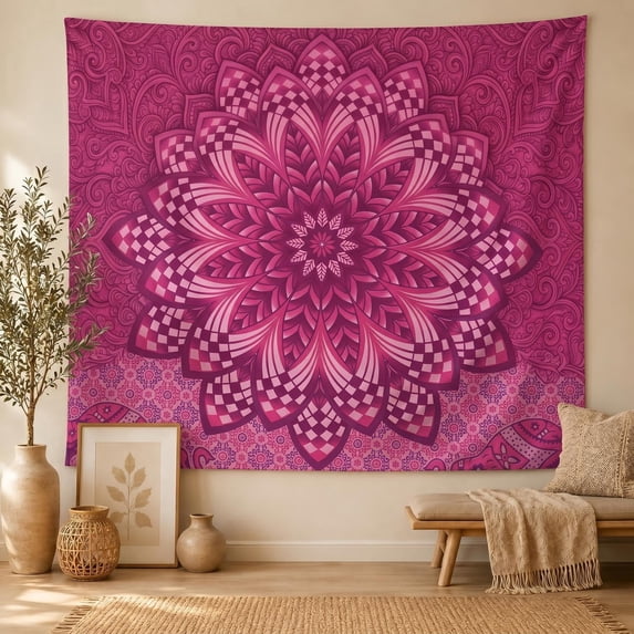 XaaKee Wall Tapestry, Psychedelic Decor Monochrome Magenta Large Wall Tapestry, High-Quality Polyester Tapestry For Bedroom And Studio, 60x40Inch