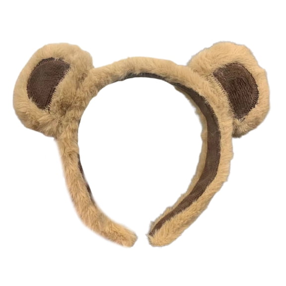 HUANLEDASH 1/3Pcs Bear Ear Hair Hoop Plush Surface Elastic Headband Makeup Face Washing Decorative Cartoon Hairband