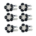 thumbnail image 1 of HUANLEDASH 1/6Pcs Button Covers Faux Pearls Shiny Rhinestone Flower Shape Button Clip with Pliers Press Dress Suit Tux Accessories, 1 of 1