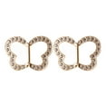thumbnail image 1 of HUANLEDASH 1 Pair Alloy T-shirt Clips Clothes Buckles Top Rings Flower Butterfly Shape Anti-slip Anti-rust Faux Pearl Rhinestone Decor T-shirt Knot Fasteners, 1 of 1