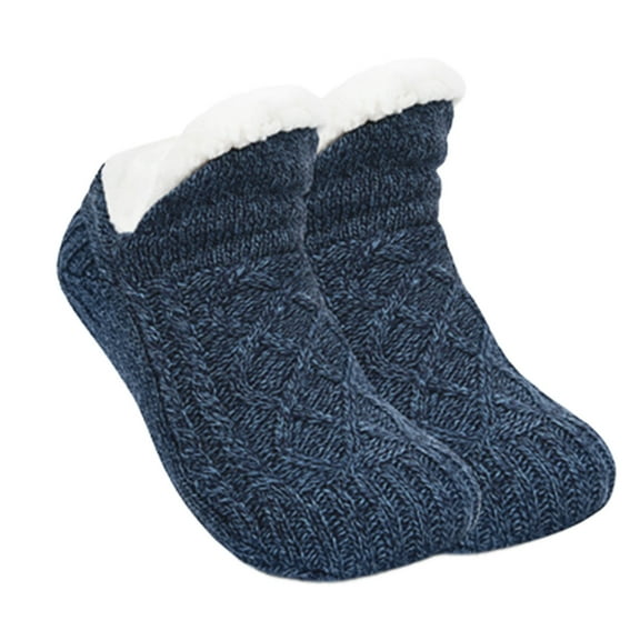 HUANLEDASH 1 Pair Anti-Slip Floor Socks Warmth Comfort Moisture-Wicking Cozy Fleece Lining Knitted Adjustable Indoor Slipper Socks Holiday Gift Winter Socks