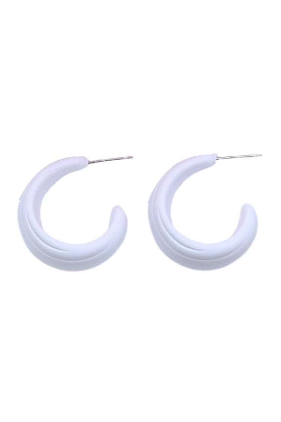 1 Pair Candy Color C-shaped Ear Studs Earrings Colorful Hoop Earrings Geometric Circle Lightweight Earrings Jewelry Gift
