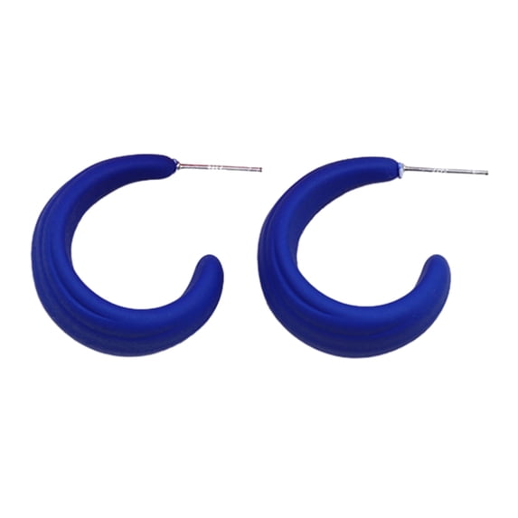 HUANLEDASH 1 Pair Candy Color C-shaped Ear Studs Earrings Colorful Hoop Earrings Geometric Circle Lightweight Earrings Jewelry Gift