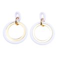 thumbnail image 1 of HUANLEDASH 1 Pair Circle Stitching Hollow Stud Earrings Acrylic Hoop Splicing Drop Earrings Colorful Contrast Geometric Lightweight Dangle Earrings, 1 of 1