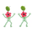 thumbnail image 1 of HUANLEDASH 1 Pair Creative Pumpkin Flower Ghost Skull Dangle Earrings Vintage Acrylic Exaggerated Halloween Stud Drop Earrings Jewelry Accessories Gift, 1 of 1