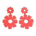 thumbnail image 1 of HUANLEDASH 1 Pair Cute Hollow Flower Dangle Earrings Vintage Acrylic Exaggerated Stud Drop Earrings Fashion Jewelry Accessories Gift, 1 of 1