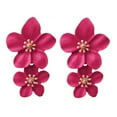 thumbnail image 1 of HUANLEDASH 1 Pair Drop Earrings Double Layer Plumeria Flower Shape Dangling Earrings Women Stud Earring Jewelry Accessories, 1 of 1