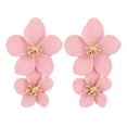 thumbnail image 1 of HUANLEDASH 1 Pair Drop Earrings Double Layer Plumeria Flower Shape Dangling Earrings Women Stud Earring Jewelry Accessories, 1 of 1