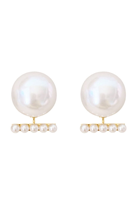1 Pair Ear Studs French Style Elegant Dainty Noble Gift Nonallergic High Gloss Faux Pearl Women Earrings Jewelry Accessories