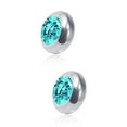 thumbnail image 1 of HUANLEDASH 1 Pair Ear Studs Non-Piercing Magnetic Stainless Steel Round Colored Rhinestone Embedded Men Women Earrings Fashion Jewelry, 1 of 1