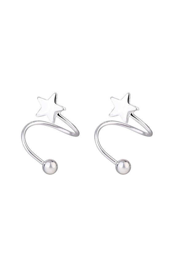 1 Pair Ear Studs Round Beads Five Pointed Star Piercing Mini Cute Gift Hypoallergenic Spiral Cartilage Earrings Fashion Jewelry