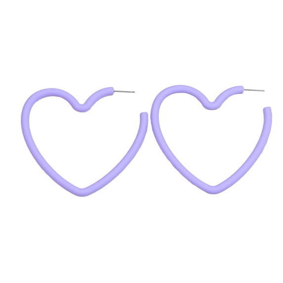 HUANLEDASH 1 Pair Exaggerated Hollow Heart Shape Ear Studs Candy Color Acrylic Stud Earrings Fashion Jewelry Accessories Gift