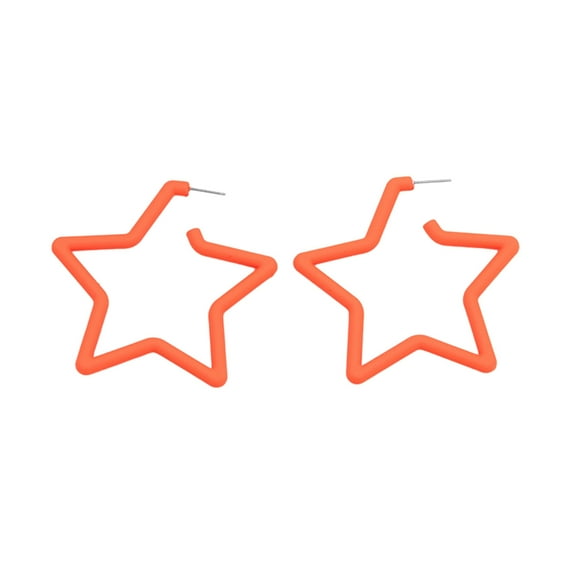 HUANLEDASH 1 Pair Exaggerated Hollow Star Shape Ear Studs Candy Color Acrylic Stud Earrings Fashion Jewelry Accessories Gift