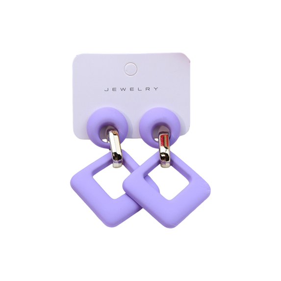 HUANLEDASH 1 Pair Geometric Drop Earrings Square Hollow Design Earrings Lightweight Deform-resistant Jewellery Gift for Mom Sister Girlfriend