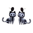 thumbnail image 1 of HUANLEDASH 1 Pair Halloween Earrings Spooky Chic Bat Cat Skull Lightweight Trendy Personality Fun Comfortable Earrings, 1 of 1