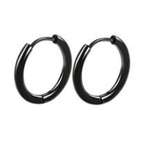 HUANLEDASH 1 Pair Hoop Earrings Stainless Steel Geometric Elegant Polished Silver Color Metal Circle Earrings Fashion Jewelry