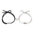 thumbnail image 1 of HUANLEDASH 1 Pair Magnetic Bracelet Heart-shaped BFF Letter Print Knotted Elastic Rope Adjustable Dress Up Gift Men Women Woven Bracelets Couple Jewelry Fashion Accessory, 1 of 1